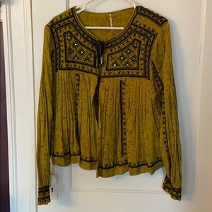 Free People embroidered light jacket/over shirt